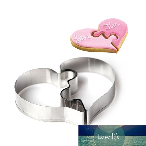 Strumenti per torte 2 pezzi Stampi per biscotti Sinistra Destra Taglierina a forma di cuore Amore divertente Matrimonio Puzzle Biscotti per stampi romantici