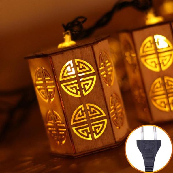 

strings merry christmas led lantern chinese style wooden av 220v 6w string lights decoration for home year party 2021 ornament lamp