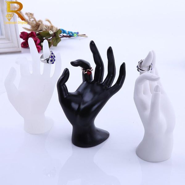 

jewelry pouches, bags lady ok shaped hand display stand black velvet model ring bracelet bangle necklace hanging organizer 11*17cm, Pink;blue