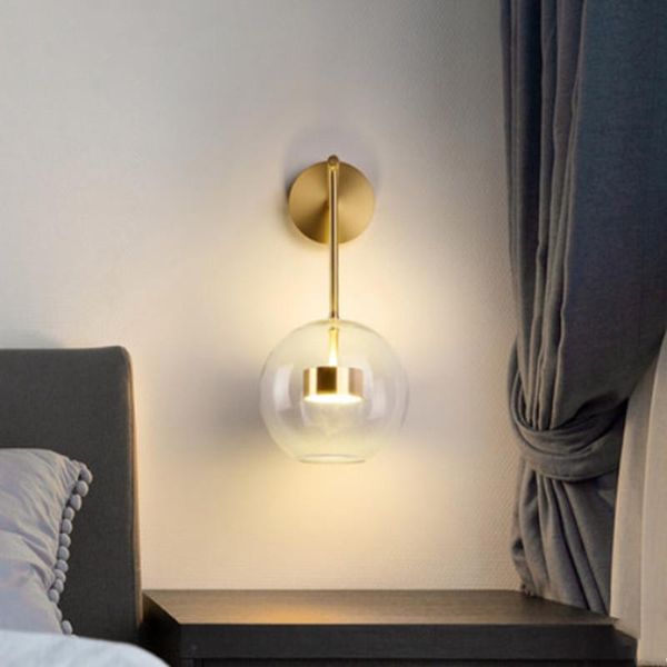 

nordic bubble wall lamp model room el bedroom creative glass ball bedside