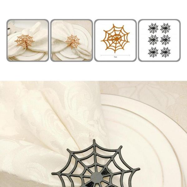 

napkin rings portable 6pcs/set premium halloween party buckle alloy ring lightweight for picnic