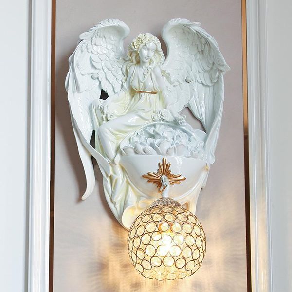 

wall lamp european retro angel living room corridor bedroom bedside individual creativity led gold