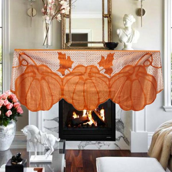

table cloth faroot thanksgiving lace fireplace pumpkin mantle scarf set day decoration