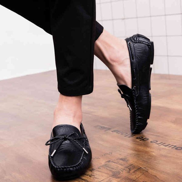 

dress shoes men leather luxury fashion sneakers flats slip on lightweight mens elegantes moccasin black loafers driving yvgh