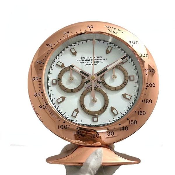 

wall clocks metal watch shape table clock with glowing features silent mechanism art on the logo