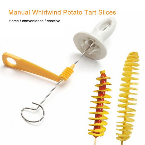 

potato spiral cutter slicer stainless steel plastic fried potatoes kitchen accessories carrots cucumber rotate shredder