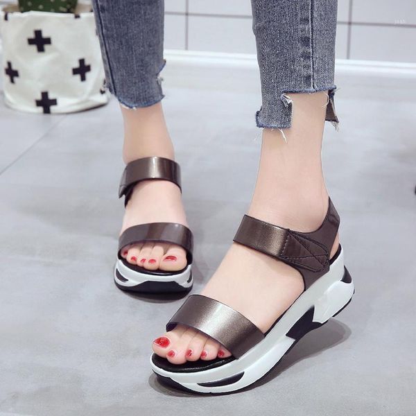 

summer women's sandals wild tide casual shoes female beach student slippers q000211, Black