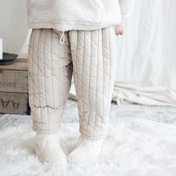 

trousers winter children's clothing korean boy and girls witner pants retro padded cotton casual, Blue