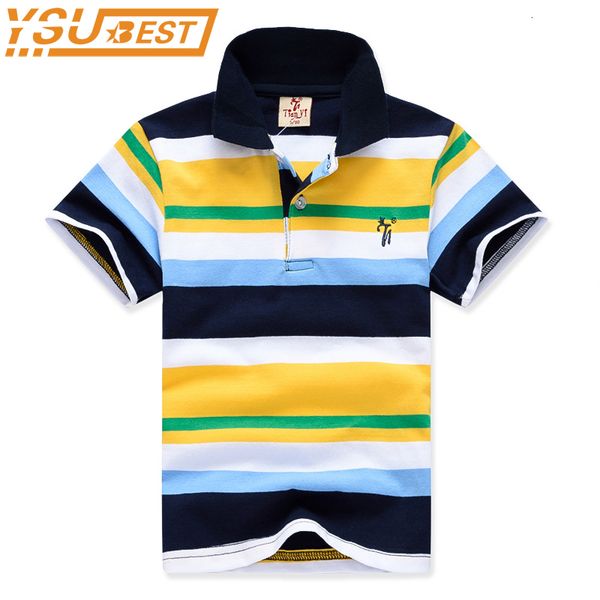 

boy kid stripe tees 2-11yrs baby boys t shirts summer boys cotton t shirts shorts sleeve children clothing boys clothes, Blue