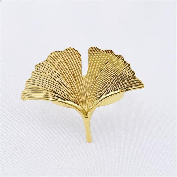 

/ pcs gingko leaf napkin ring golden el restaurant tableaccessories rings