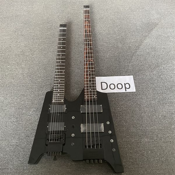 

double neck blue body electric guitar with black hardware,rosewood fretboard,offer customized