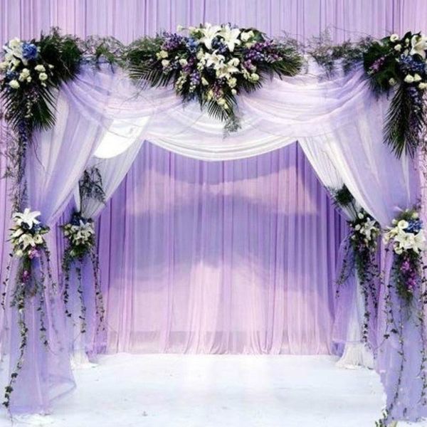 

mats & pads 500x48cm organza sheer fabric for wedding backdrop decoration banquets event silk yarn party diy streamers banners