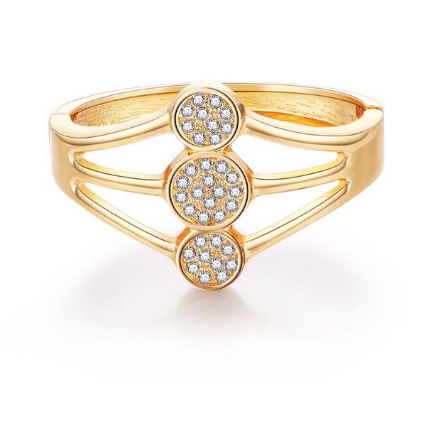 

bangle ornapeadia all-match bracelet for women fashion three-layer hollow starry ladies gold-plated with crystal, Black