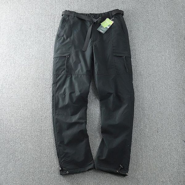 

men's pants winter waterproof thick outdoor hiking camping fishing sports trousers male casual hell fleece warm cargo, Black