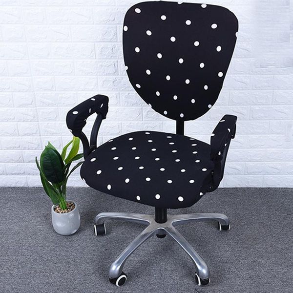 

chair covers polyester computer armchair protect elastic stretch office cover slipcover -dust washable boss rotating seat case