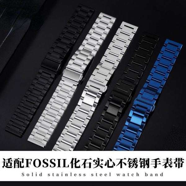 

watch bands for jr1401 me3104 me3099 solid stainless steel band 20 22mm male, Black;brown