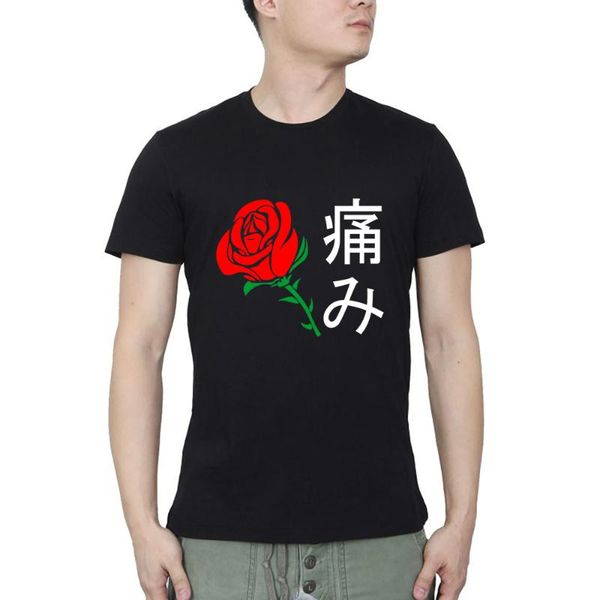 

men's t-shirts japanese aesthetic rose t-shirt t shirt for men clothing, White;black