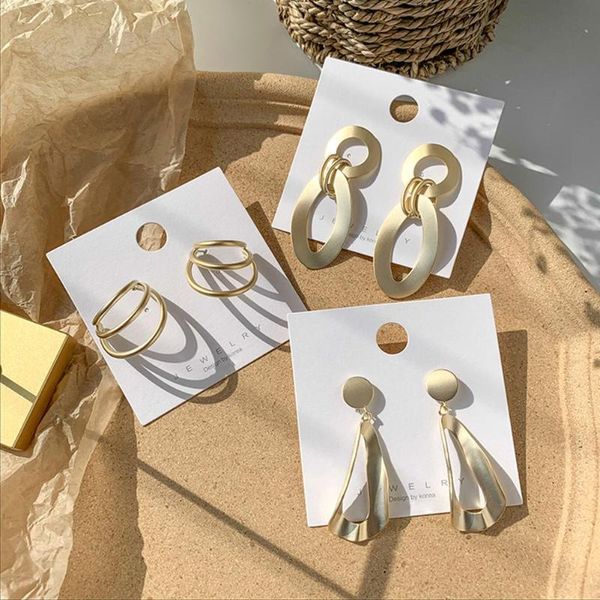 

dangle & chandelier women geometric statement semicircle oval irregular ear drop earrings jewelry gift, Silver