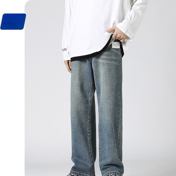 

men's jeans 2021 oversize straight wide leg loose casual retro men, Blue
