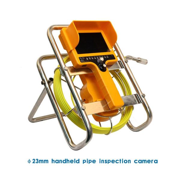 

cameras 23mm camera 7" monitor sewer drain pipe inspection system with dvr meter counter keyboard yellow fireproof plastic case