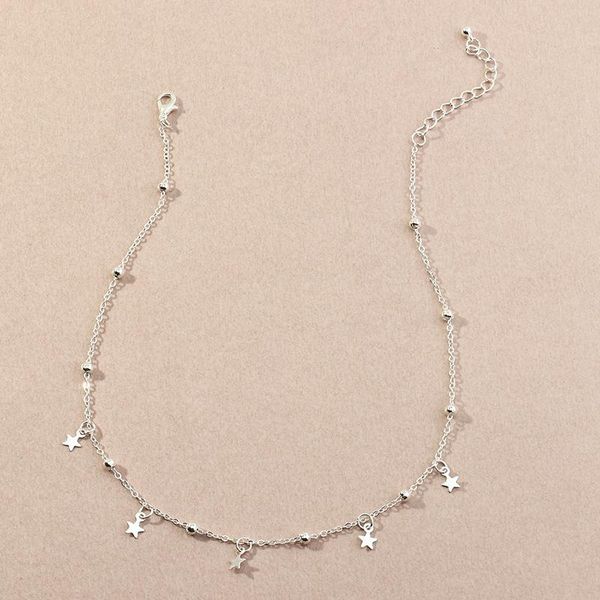 

bohemian simple star tassel clavicle pendant necklace women sweet cute student girlfriend jewelry gift necklaces, Silver