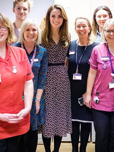 

kate middleton printed midi dress elegant long sleeve dresses with belt, White;black