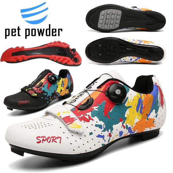 

men's road racing cycling shoes, women's self-locking mountain outdoor leisure sports shoes footwear, Black