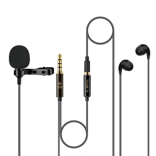 

yc-lm12 3.5mm 1.5m lavalier microphone dedicated mini mobile phone live recording microphones