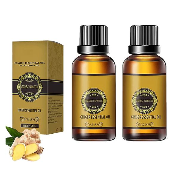 

freight eelhoe oem odm ginger oil glass bottle 10ml plant aromatherapy body massage humidifier water-soluble skin 2pcs