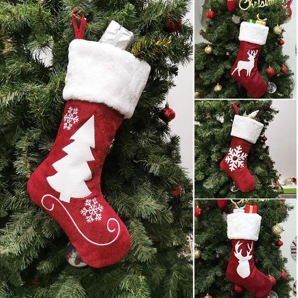 

christmas decorations large decoration stockings snowflake reindeer pattern xmas tree pendant stock festive & party supplies