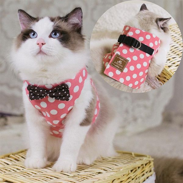 

dog collars & leashes pet accessories cat kitten harness nylon puppy small dogs vest bowknot cats harnesses and leash set
