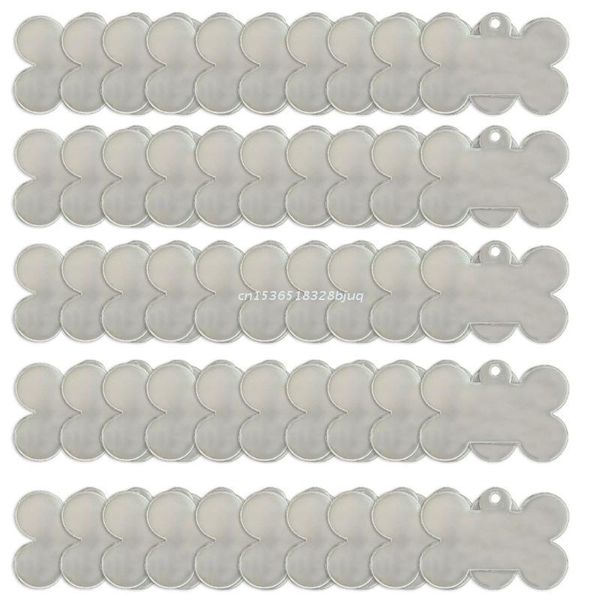 

keychains 50 pcs clear acrylic blanks keychain pendant transparent tags for diy projects dropship, Silver