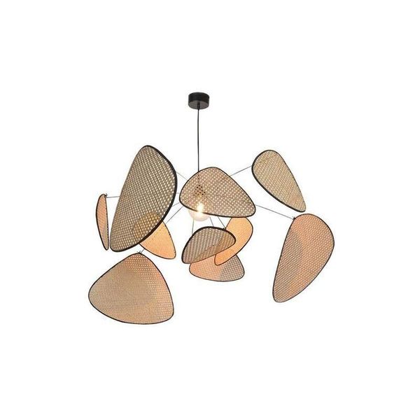 

pendant lamps southeast asia simplicity chandelier living room lighting dining creative leaf grid rural hand made rattan lamp