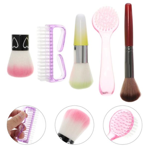 

nail brushes 5pcs dust brush cleaning mushroom fingernail scrub, Yellow