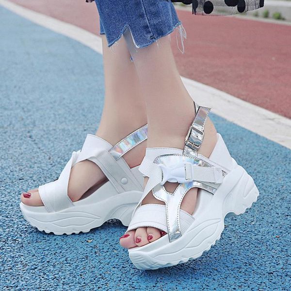 

high heels sandals women 2021 summer shoe casual buckle wedges shoes for woman sandal rubber sole, Black