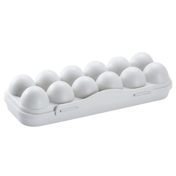 

storage bottles & jars portable egg tray box plastic anti-breaking 12 seats eggs holder kitchen anti-collision damage accessories