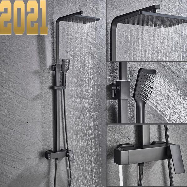 

luxury black shower set faucet and cold mixer taps bathroom sets