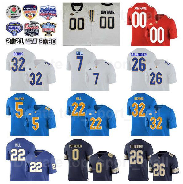 

ncaa college pittsburgh panthers football 5 jared wayne jersey 7 lucas krull 32 sirvocea dennis 0 john petrishen 9 brandon hill 26 judson ta, Black