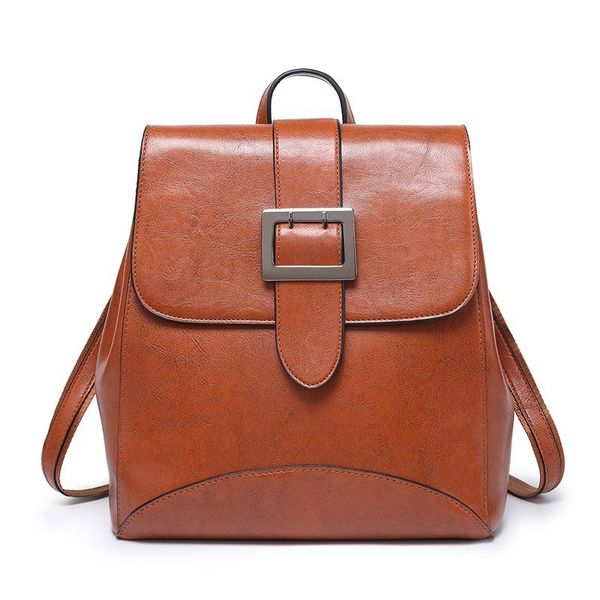 

outdoor bags simple backpack 2021 leather wild belt buckle bucket women bag casual
