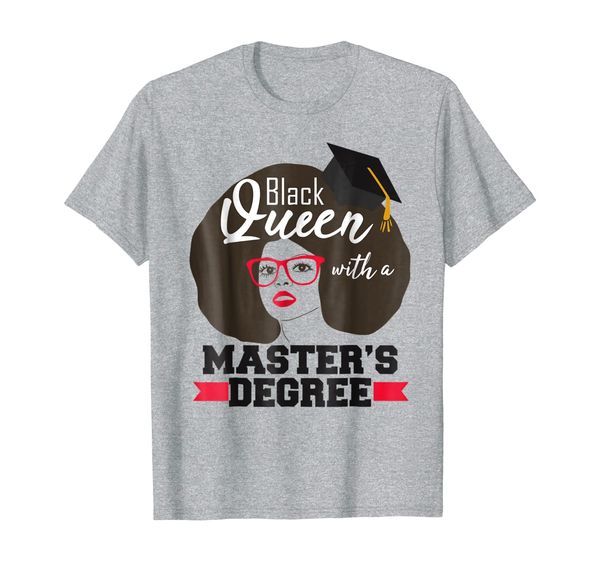 

black queen masters degree graduation t-shirt msw mba gift, White;black