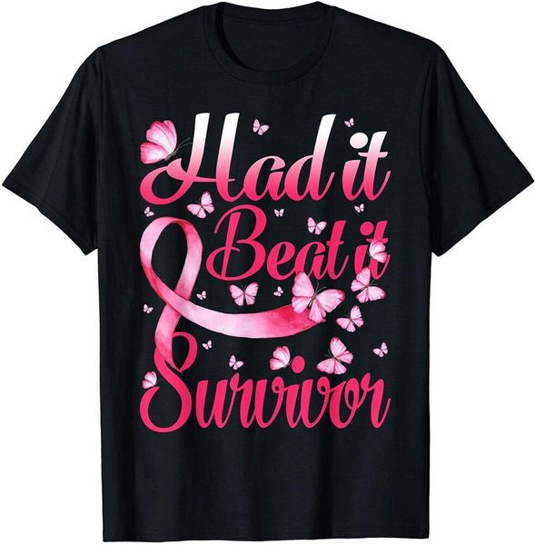 

had it beat it survivor breast cancer mother's day t-shirt size m-5xl, White;black