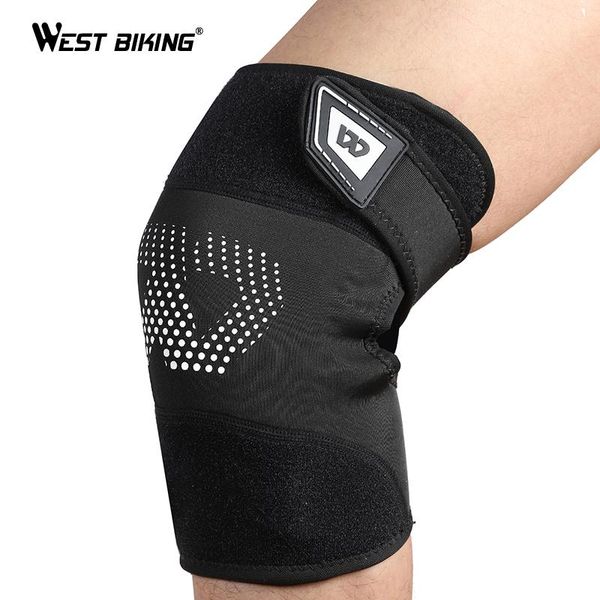 

elbow & knee pads west biking 1pc sports kneepad men woman elastic tape sport fitness protector running basketball brace gear, Black;gray