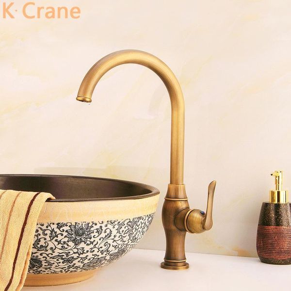 

vintage faucet bathroom wash basin tap cold water mixer 360 degree rotation sink faucets gold copper bateria do umywalki1