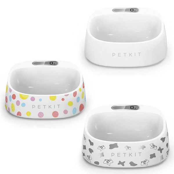 

smart home control petkit pet bowls feeding safe anti-microbial dog bowl feeder drinking cat non slip for water