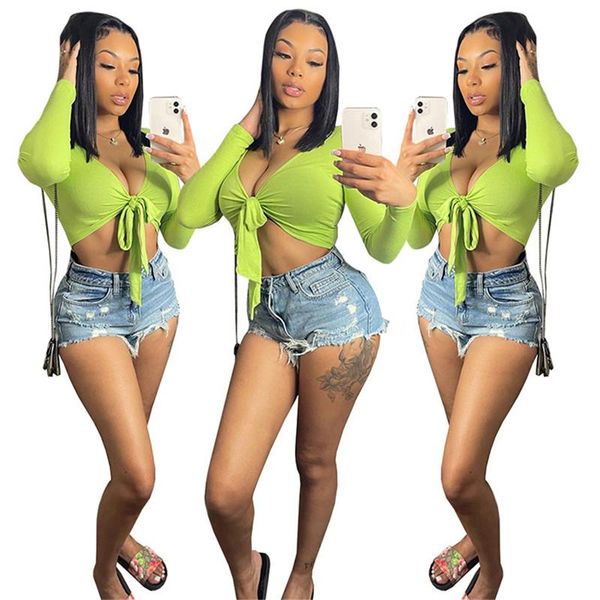 

women's t-shirt women solid tie up slim tee casual o neck summer femme, White