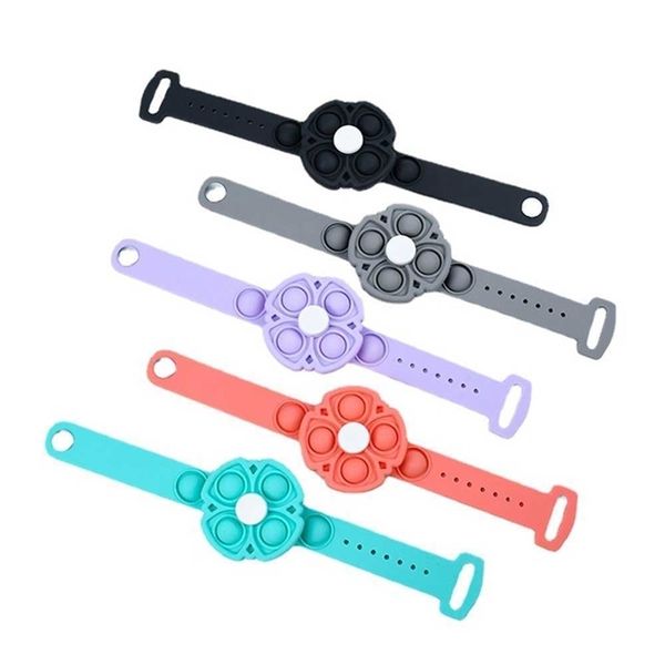 

silicone bracelet finger toys fingertip bracelets sensory toy tie-dyed color spinning luminous kids mosquito repellent push bubble snap ring