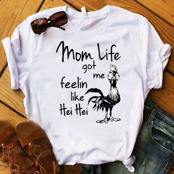 

mom life got me women t shirts fellin like hei printed ladies tee female clothes graphic, White