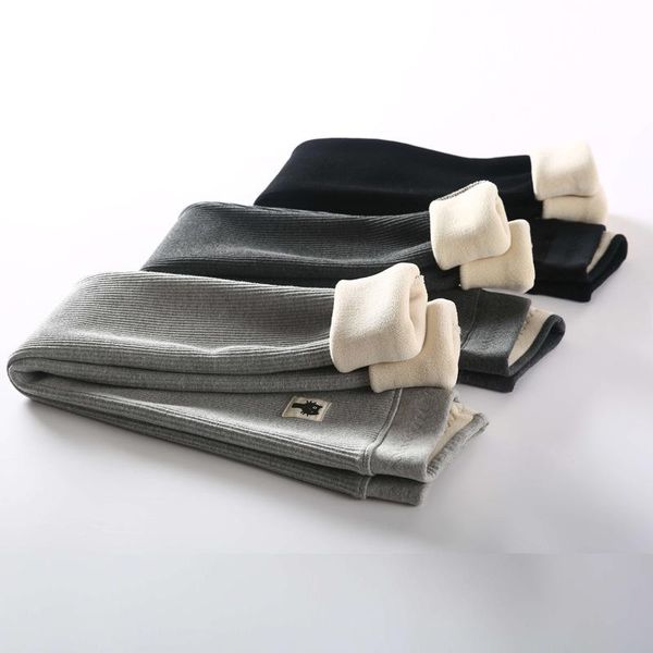 

women's pants & capris gray autumn plus velvet woman winter thick lamb cashmere leggings warm cotton korean trousers casual joggers wom, Black;white