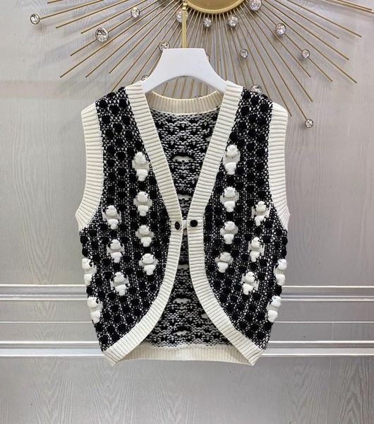 

women's vests the early autumn 2021 camellia vest 0817, Black;white