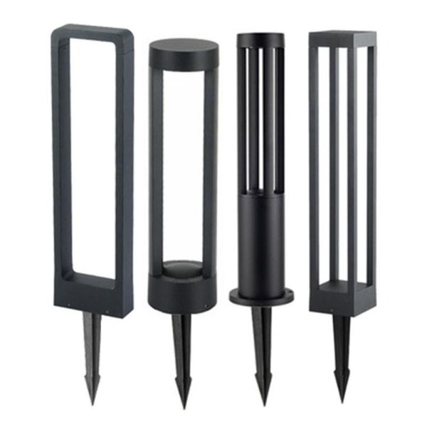 

modern aluminum ground insert pillar light outdoor courtyard villa landscape lawn bollards waterproof led garden lamp lamps